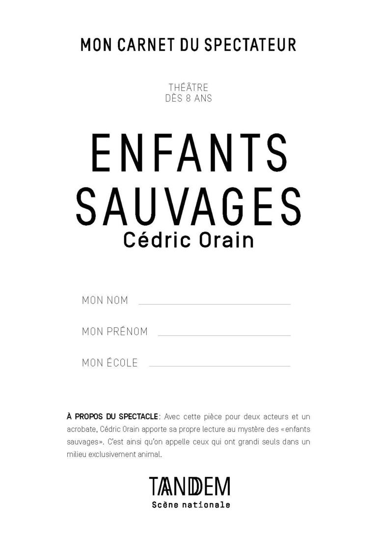 Tandem - Carnet ENFANTS SAUVAGES<br>• Fév. 2022